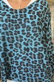Made in Italy Knox Leopard Fine Knit & Vest Top Lagoon